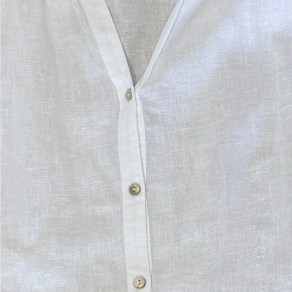 RAILS Alena Lightweight Top in White Womens Button-Up Linen Blend Size Large - Picture 7 of 11